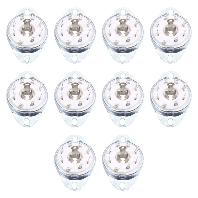 AEF7-10Pcs 8PIN K8A Octal Tube Socket  Valve Base For EBL21 ECH21 4P1S 5B254 7N7 4J1S