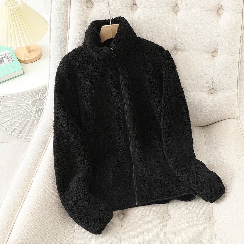 Damen-Fleecemantel, Winter, warm, verdickte Jacke, beidseitig zu tragen, doppelseitige Samt-Korallen-Fleece-Mäntel, Polar-Fleece-Jacken