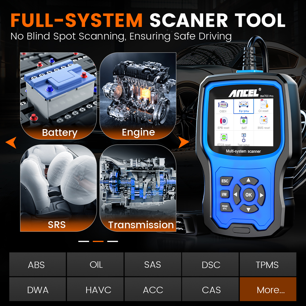 ANCEL BM700 Pro Alle System OBD2 Scanner Fit Für BMW EPB SAS Airbag ABS Öl CAS Reset Code Reader Auto Vin OBD 2 diagnose Zu