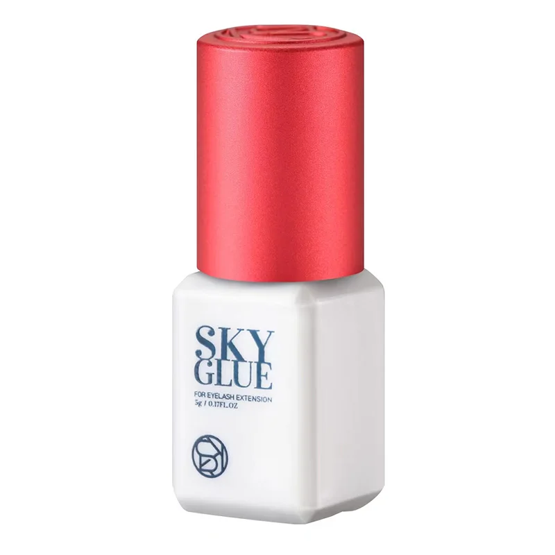1 botella de pegamento SKY para extensiones de pestañas 5ml Original Sky S + negro rojo azul tapa pegamento para pestañas postizas Sky TD proveedor de pegamento transparente