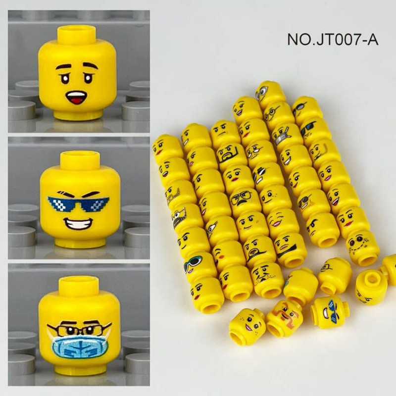 Hot 56 pcs/lot Mini Figure tête créative visages rire cri mignon Expression faciale briques blocs de construction modèle enfants jouets cadeaux
