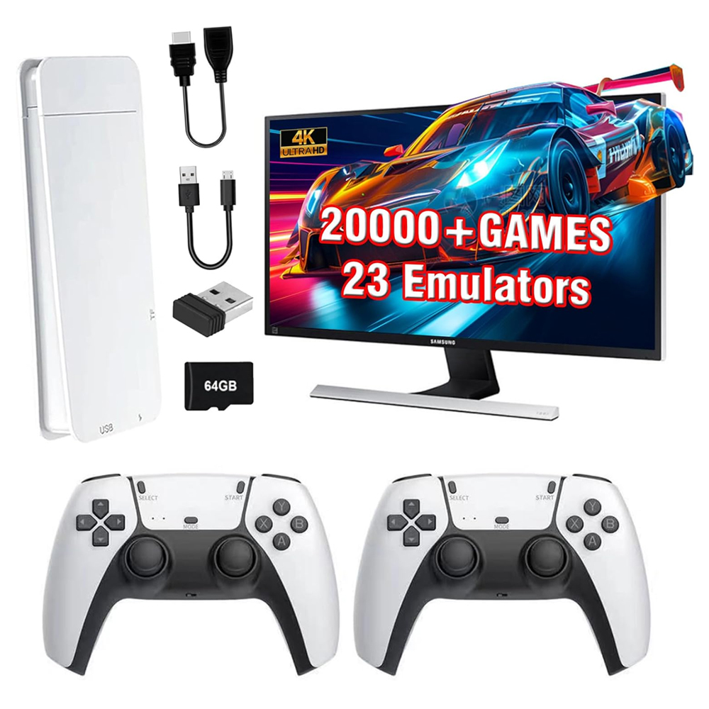 Consola de videojuegos M15 4K Game Stick TV 64G con 20000 juegos integrados reproductor de juegos portátil Retro con controlador de mando inalámbrico