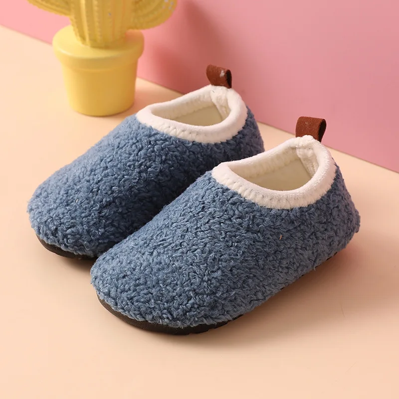 เด็กรองเท้าแตะผ้าฝ้ายอบอุ่นเด็กฤดูหนาวรองเท้าเด็กผู้หญิง Plush รองเท้าในร่ม Soft Sole Anti-SLIP รองเท้าผ้าฝ้าย