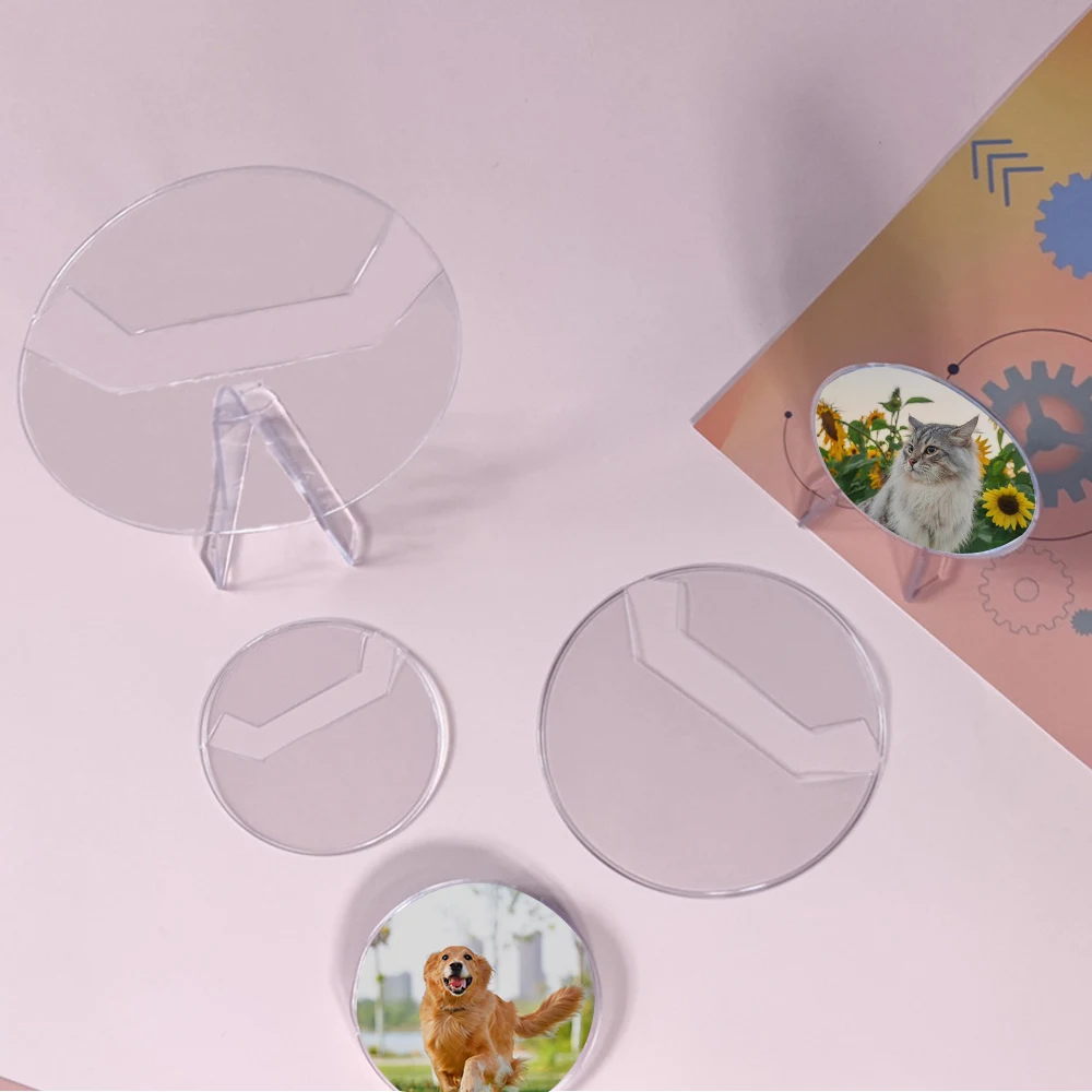 5PCS Transparent Badge Display Sleeve Round Card Storage Case Anime Badges Decoration Protective Sleeve Badge Protector Case