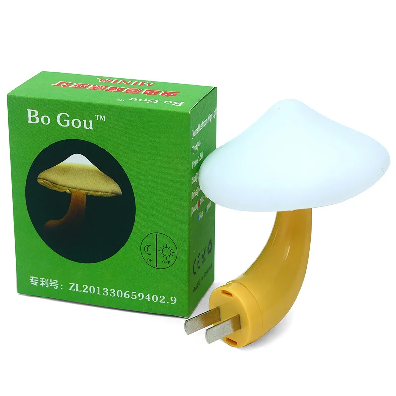 Luces LED de noche con forma de seta, Sensor automático, decoración para dormitorio, lámparas de pared, Sensor de control de luz, luz para dormitorio