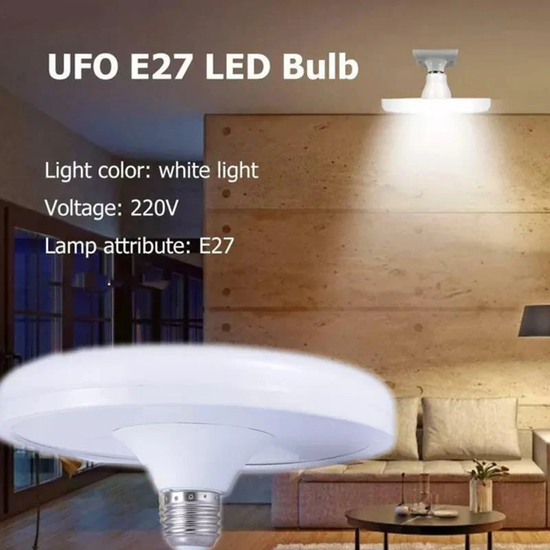 6500k Ceiling Lamp Garage Light LED Bulb AC 220v E27 Base Household Energy Saving Lamp 15W Indoor Lighting Flying Saucer Light