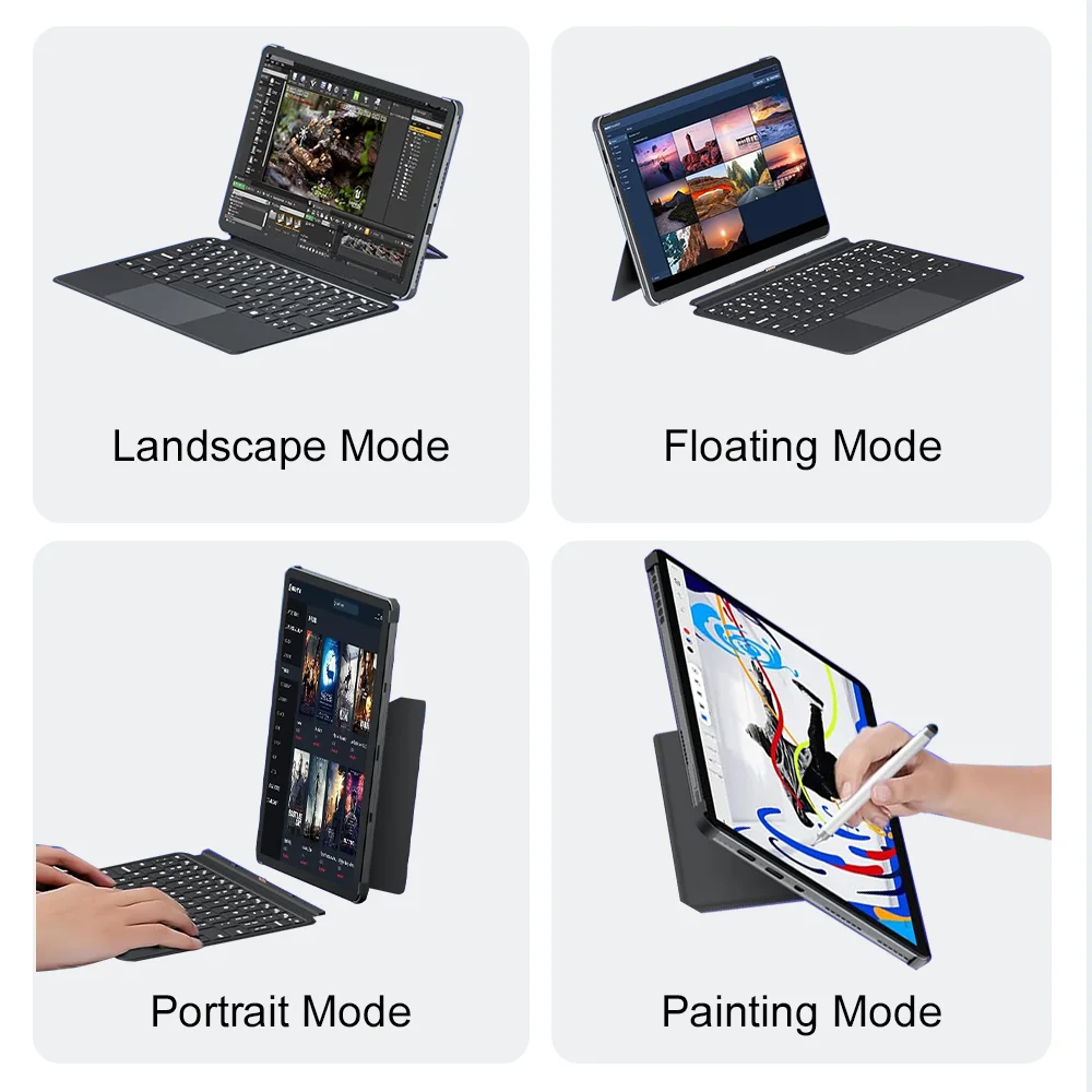 Portátil Ninkear X10 2 en 1, IPS Intel Core m3-8100Y de 10,1 pulgadas, 12 GB de RAM, 256 GB SSD, teclado retroiluminado magnético Windows 11 Pogo Pin