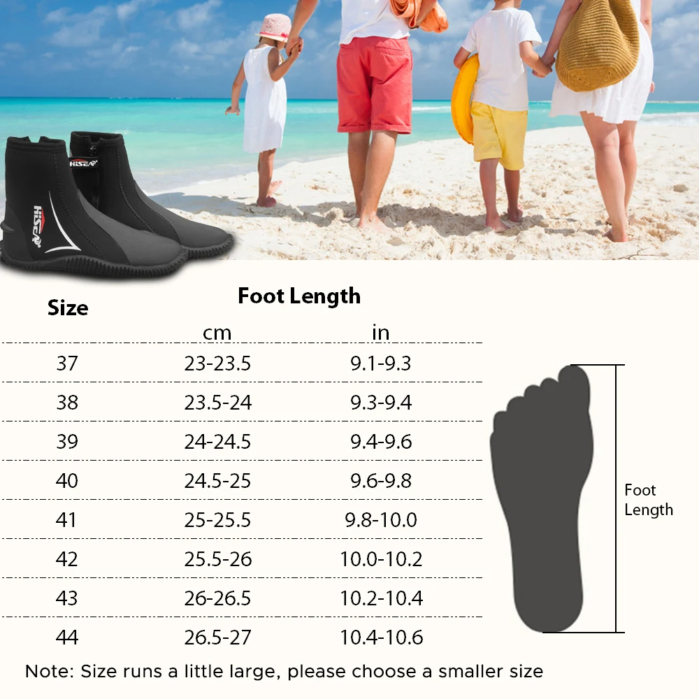 Botas de buceo de neopreno de 5mm, botas de traje de neopreno de alta elasticidad, cremallera lateral, zapatos de buceo, botas, accesorios para deportes acuáticos