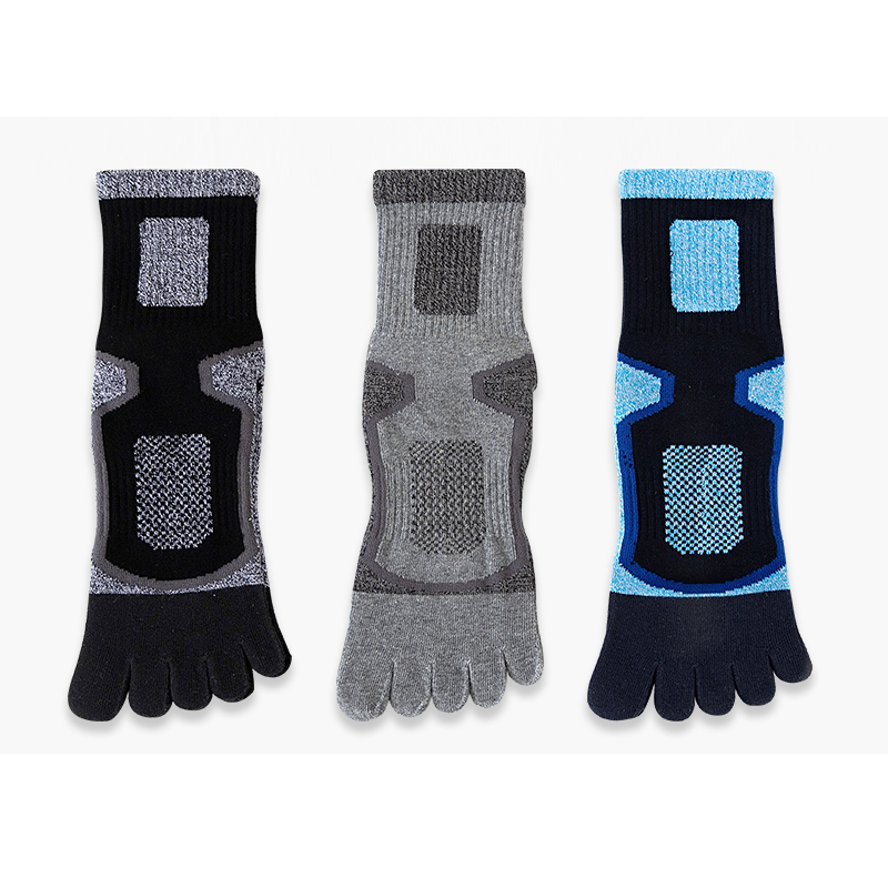 5 Paar Zehensport-Kurzsocken für Herren, dickes Kompressionsnetz, langlebig, für Fitness, Fahrrad, Laufen, Outdoor, Basketball, Reisen, 5-Finger-Socken