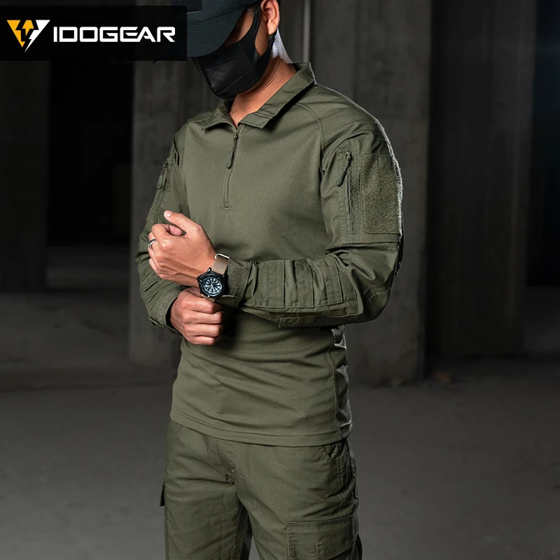 IDOGEAR UFS camisa táctica BDU ropa de combate con coderas camisa ligera elástica transpirable 3116