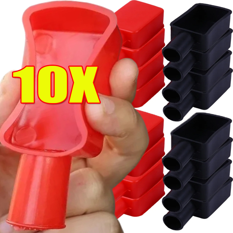 1-10 шт. крышки клемм автомобильного аккумулятора, положительный отрицательный верхний колпачок, защитный изолирующий чехол, разъемы для проводов аккумулятора, резиновые колпачки