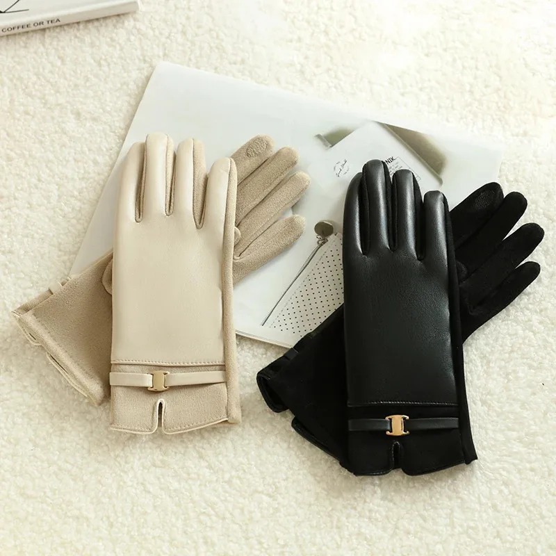 【Dick warm】Damen-Touchscreen-Handschuhe, winddichte Winter-Reithandschuhe