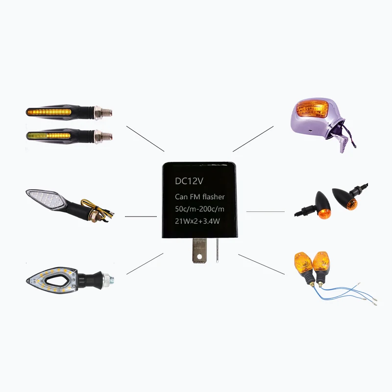Pisca-pisca led para motocicleta, relé de frequência ajustável, pisca-pisca quadrado, luzes led para motocicleta, indicador de seta, flash 12v