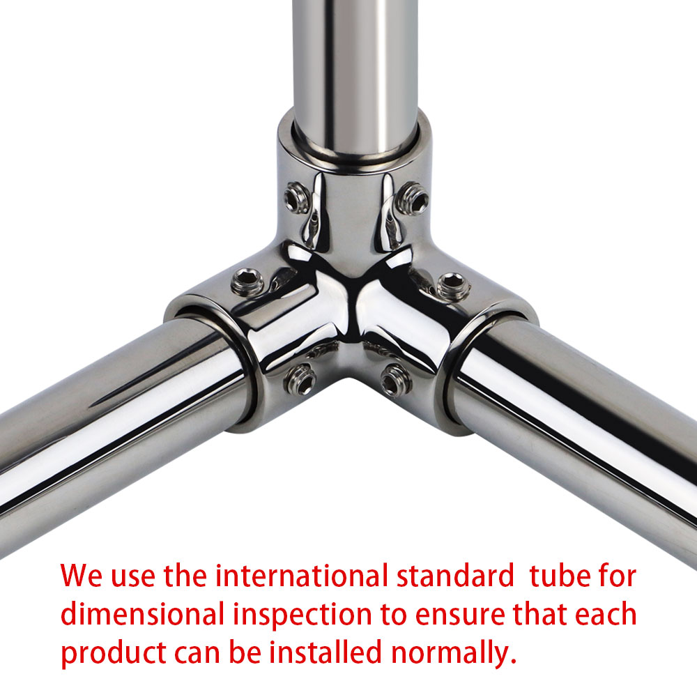 22mm/25mm/32mm barco 90 grados 3 vías codo de esquina conector de tubo 316 accesorios de pasamanos de Hardware marino de acero inoxidable