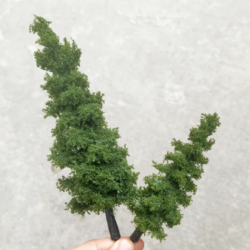 2pcs 14cm/21cm Simulation Pine Tree Model Mountain Armygreen Military Sand Table Landscape O Scale Model Train Railroad Layout