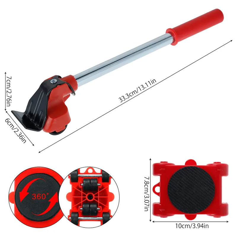 Novo conjunto de levantador e mover de móveis resistentes, ideal para máquina de lavar, geladeira, transporte de móveis, auxílio para levantar e mover