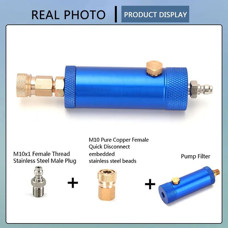 แรงดันสูงปั๊มกรองความปลอดภัยวาล์ว M10x1 40Mpa น้ำแยกน้ำมันคอมเพรสเซอร์กรอง8มม.หัวต่อคอมพิวเตอร์