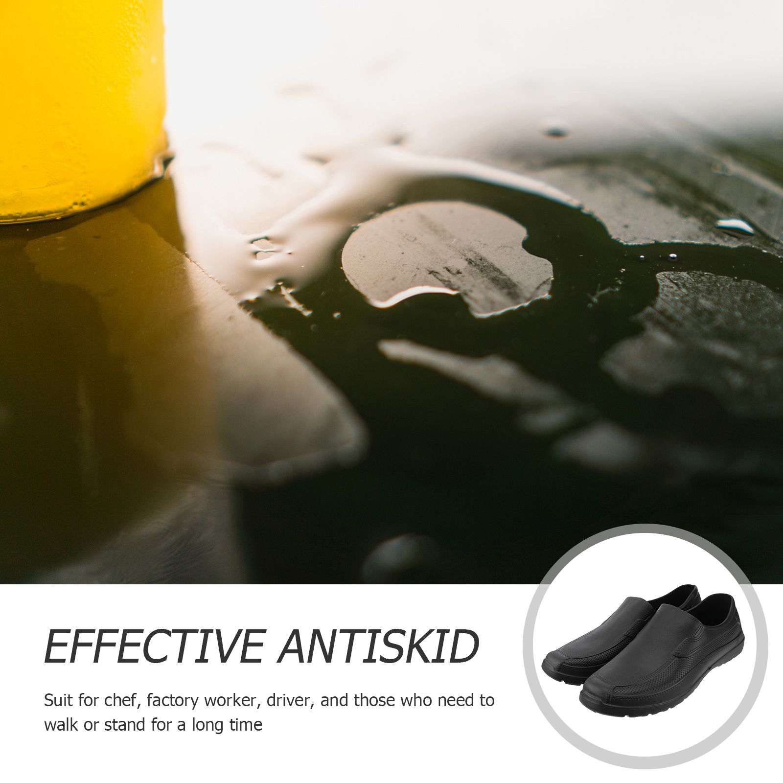 EVA-Schuhe, rutschfest, verschleißfest, Kochschuhe, leicht, bequem, für die Küche, ölbeständige Schuhe (40 Code, Schwarz)
