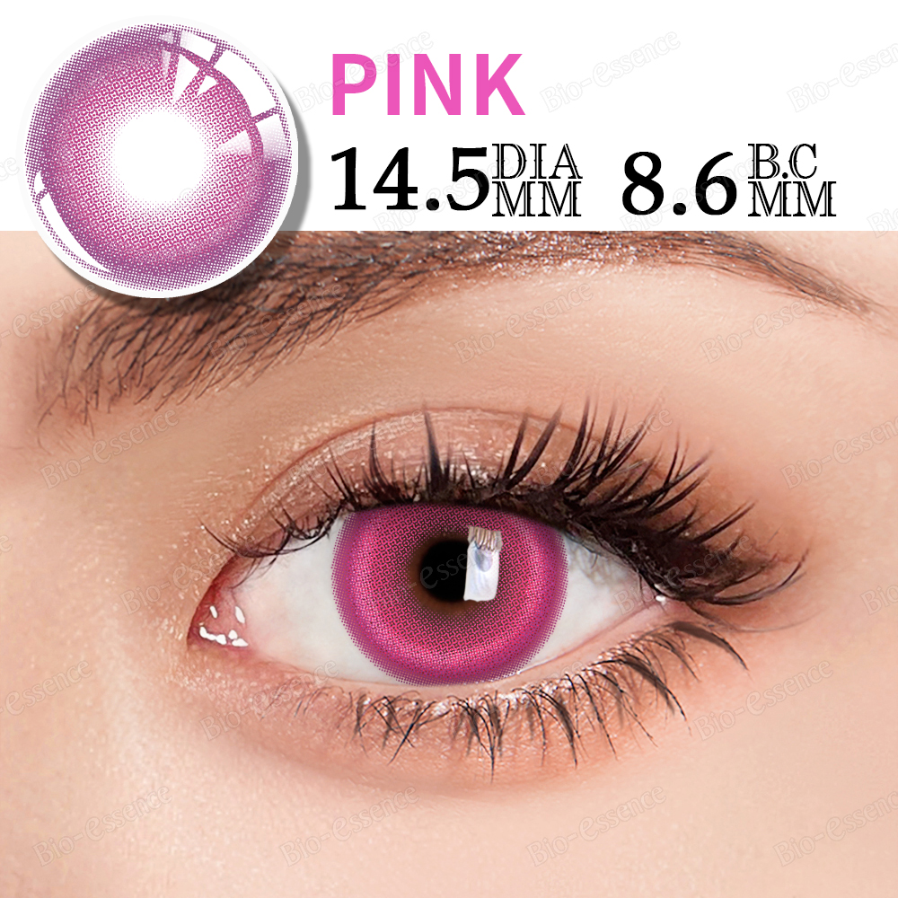 Verres roses Bio-essence, 1 paire de lentilles de Contact colorées pour les yeux, accessoires Anime, lentilles Cosplay, Nezuko Colorcon