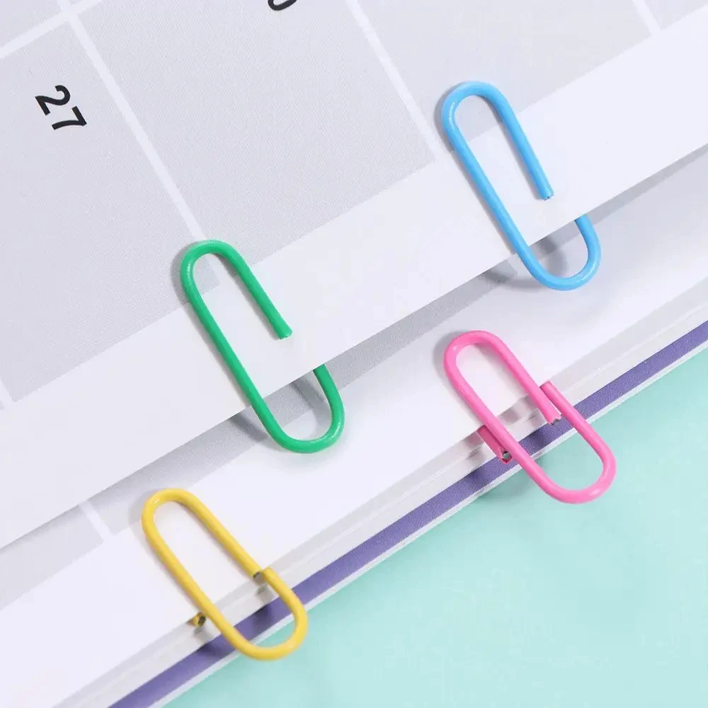 200-Pack - 28mm Colorful Metal Paperclips, Creative Bookmarks, Notebook Folders, Office Stationery Binding Bookmarks