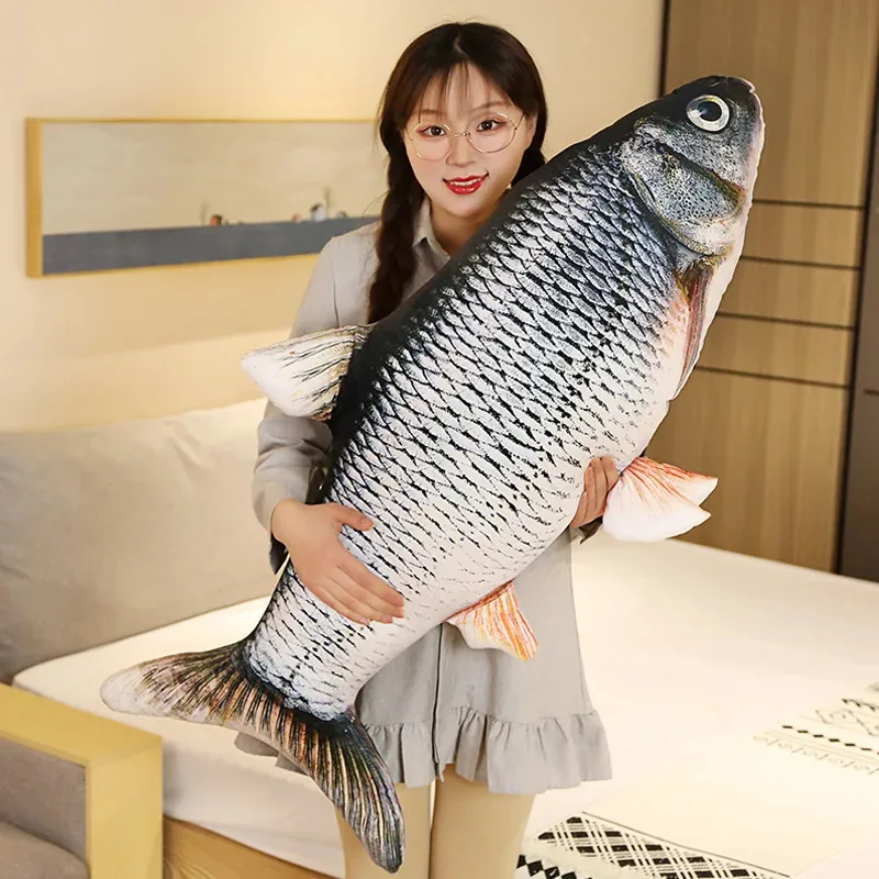3D Simulation Goldfish Plush Pillow - 40/60cm Realistic Carp Stuffed Animal, Soft Sofa Cushion & Kids Toy Gift