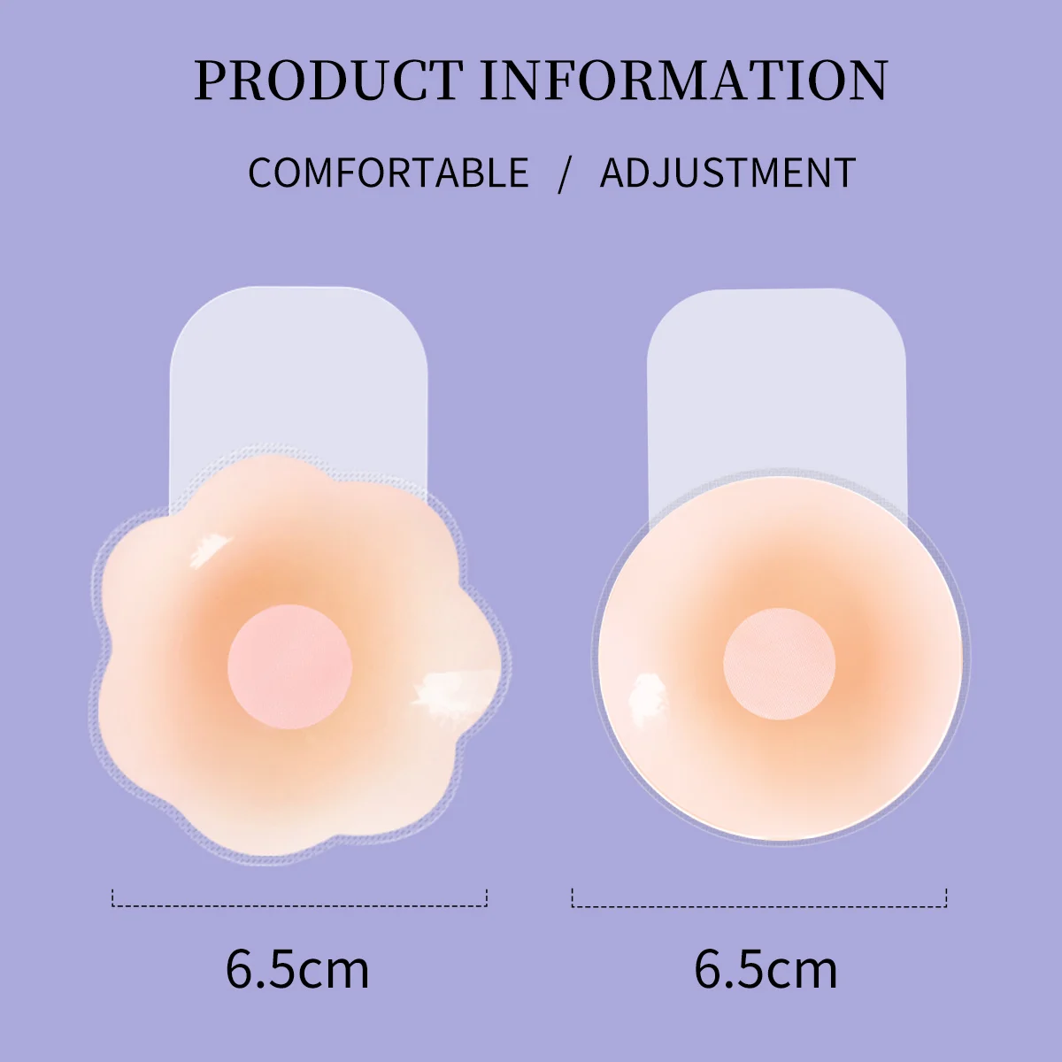 2-teiliges Set kreisförmiger, blumenförmiger Pull-Up-Brustaufnäher aus Silikon für Damen, ultradünn, stoßfest, fester, selbstklebender Brustaufnäher