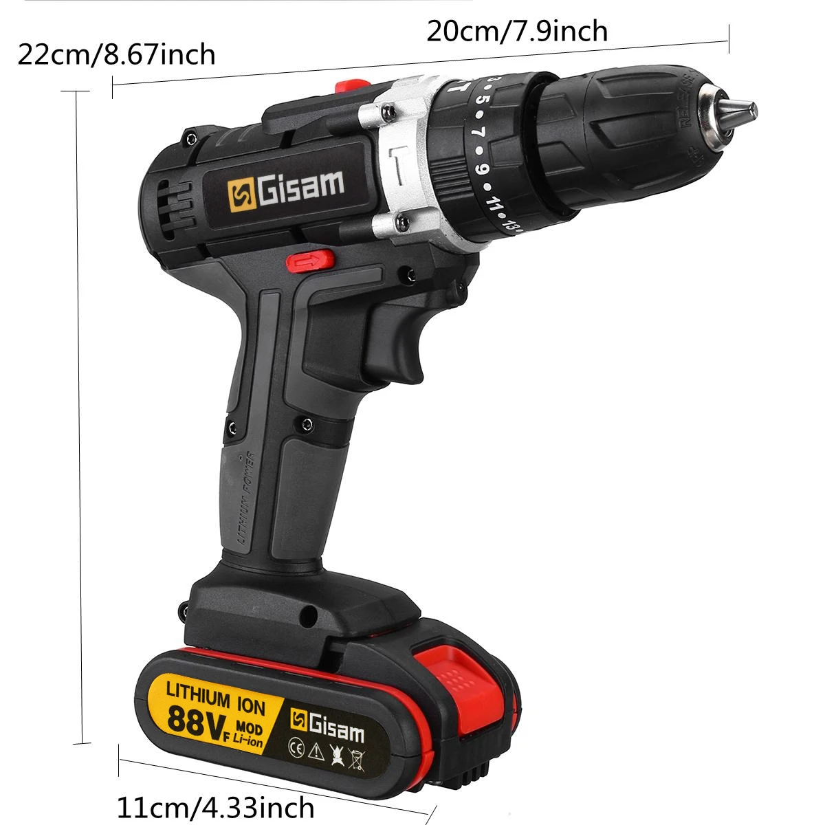 25+3 Torque Cordless Drill Electric Screwdriver Rechargeable Electric Drill Lithium-Ion Battery 2 Speed DIY Driver Power Tools