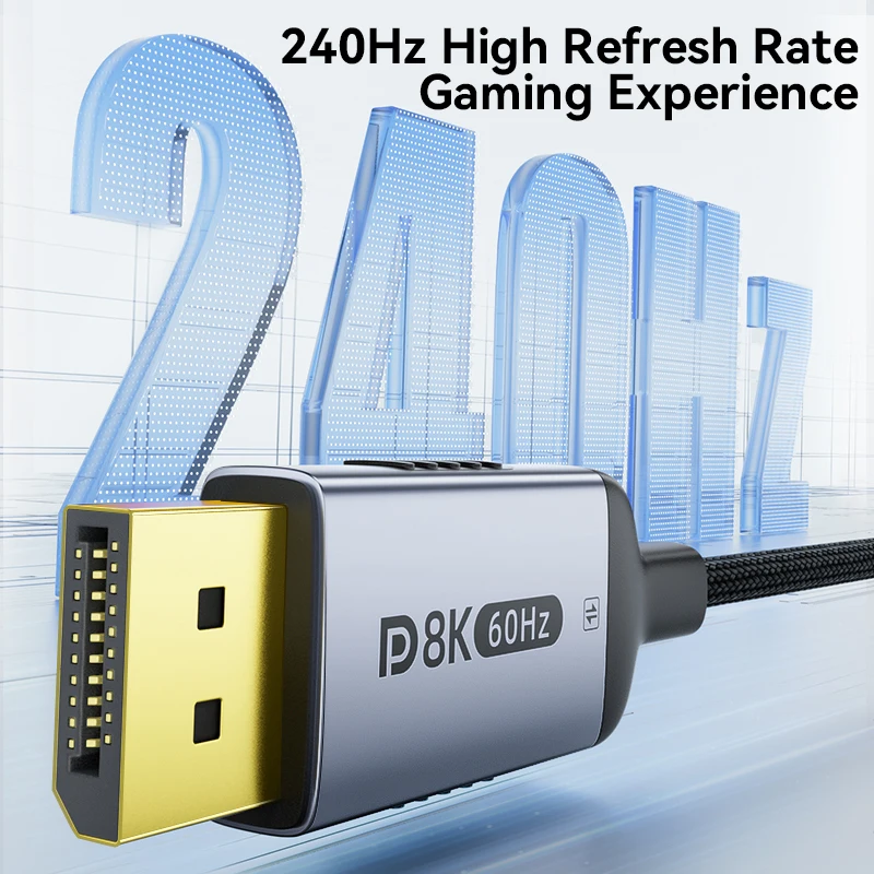 Cable tipo C a DisplayPort 2.1 8K@60Hz 4K@144Hz DP bidireccional a USB-C para Thunderbolt 4/3 para MacBook Huawei Air Projector
