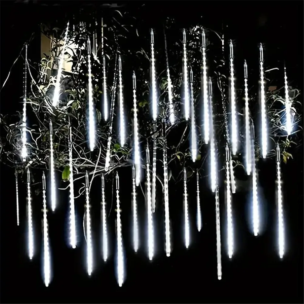 8/16/24/32Tubes Lighting Street Decor Christmas Light LED Meteor Shower Light String US/EU Plug Garland Fairy Light Outdoor