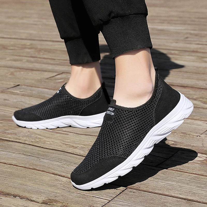 Yrzl novos tênis de corrida para homens respirável sapatos esportivos de pouco peso moda verão respirável tênis para homem plus size 39-46
