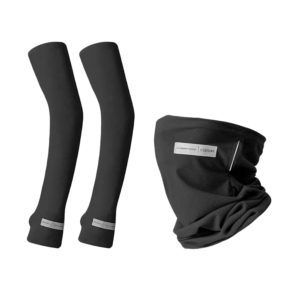 Mangas de brazo solares Uv para hombre y mujer, conjunto de máscara de ciclismo, transpirable, para conducir, protector solar para el cuello, 2 uds.