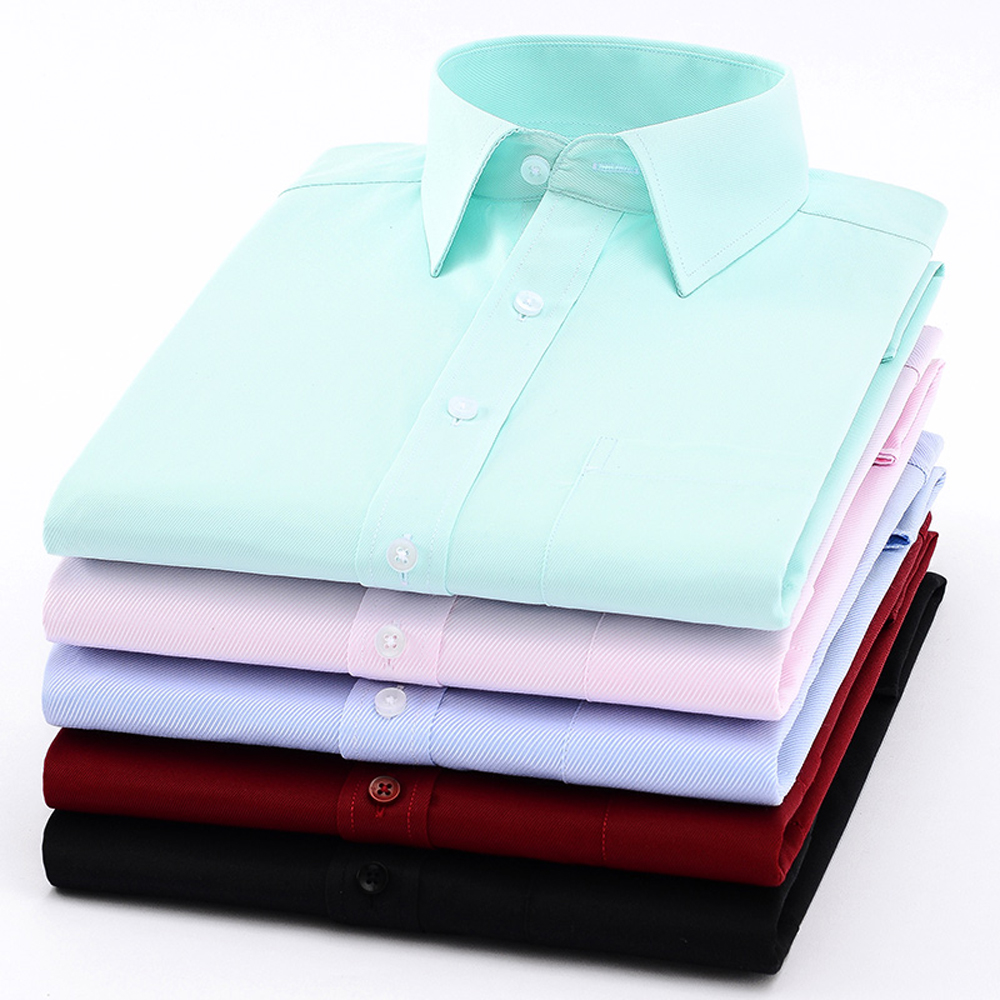 Plus Größe männer Grundlegende Standard-fit Langarm Kleid Shirt Solide/striped Formale Business Weiß Arbeit Büro klassischen Männlichen Hemd