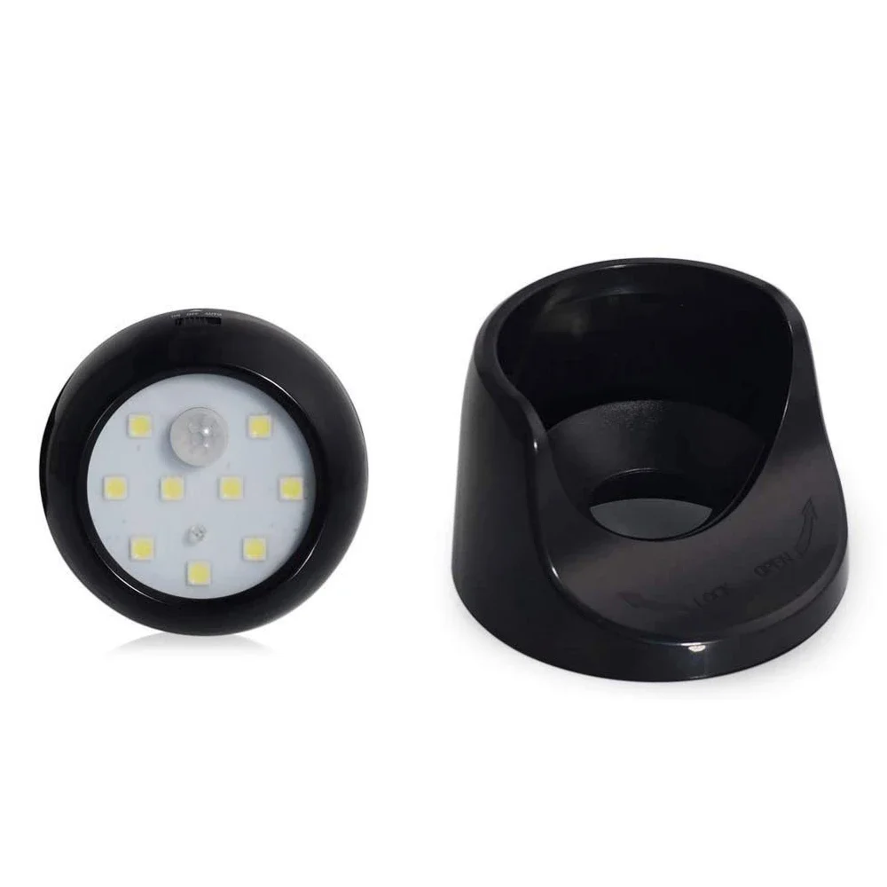 9 luces LED de noche de pared, lámpara con Sensor de movimiento PIR de rotación de 360 grados, Detector infrarrojo automático para interiores y exteriores