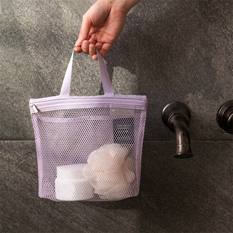 Borse portaoggetti per articoli da toeletta per trucco in rete Borse da viaggio portatili Lavaggio per il corpo Strumenti per doccia Organizzatore Custodia per cosmetici sospesa