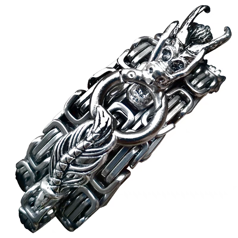 Bracelets en forme de tête de dragon pour hommes, fouet d'autodéfense, collier en acier au titane, bijoux de mode, gadgets de taille, cadeaux sympas, EDC