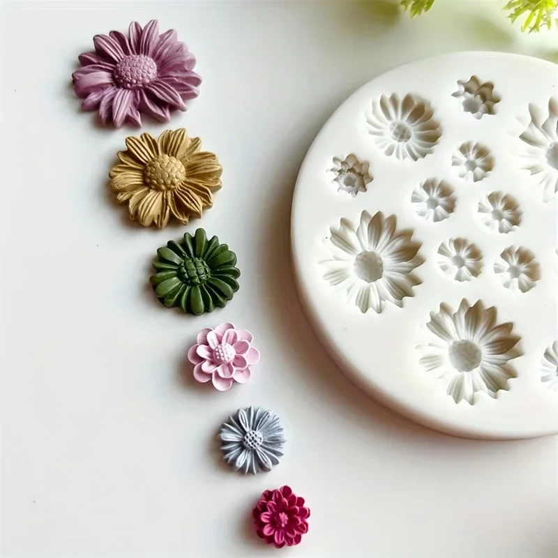 Molde de silicona para flores, molde de fundición para ramo, decoración artesanal, vela de resina de azúcar y Chocolate, herramientas artesanales, 1 ud.