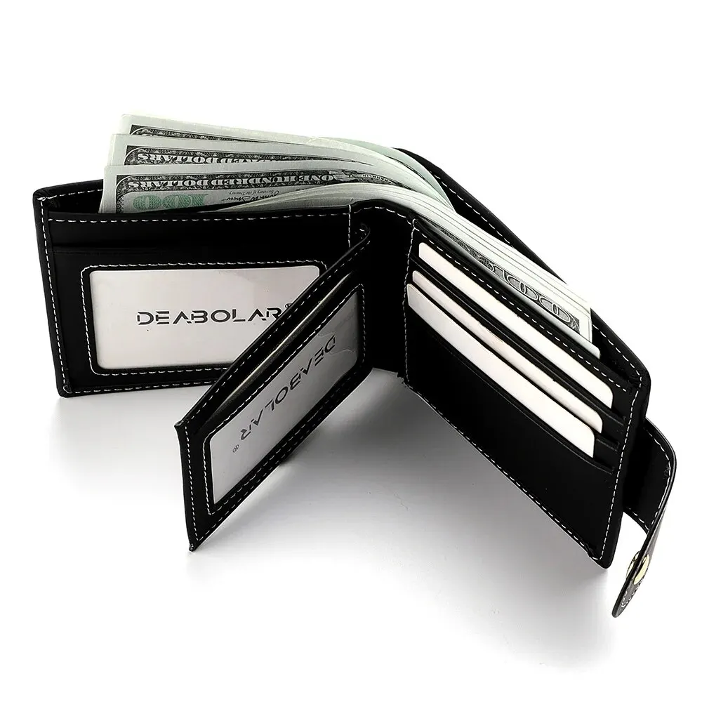 New Men's Wallet Short Multi-Function Multi-Card Slot Metal Bull Label Luxury Wallet Zipper Designer Small Slim Wallet