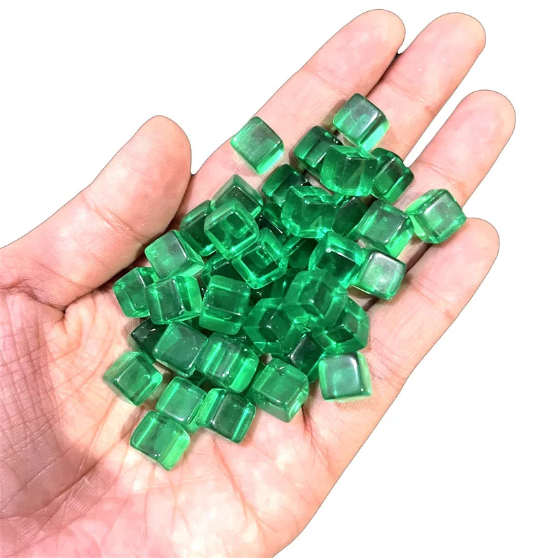 50pcs/set 8mm high quality clear Cube Dice Chess Pieces Token Square Corner Crystal Dice for Puzzle Game board game components