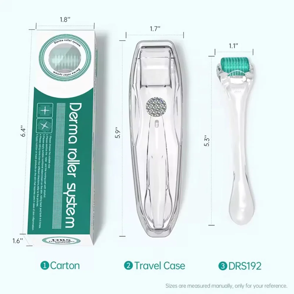 Microneedling เกรดทางการแพทย์ฆ่าเชื้อ 192 Titanium micro Individual Needles derma roller พร้อมกล่องเก็บรักษาสิว