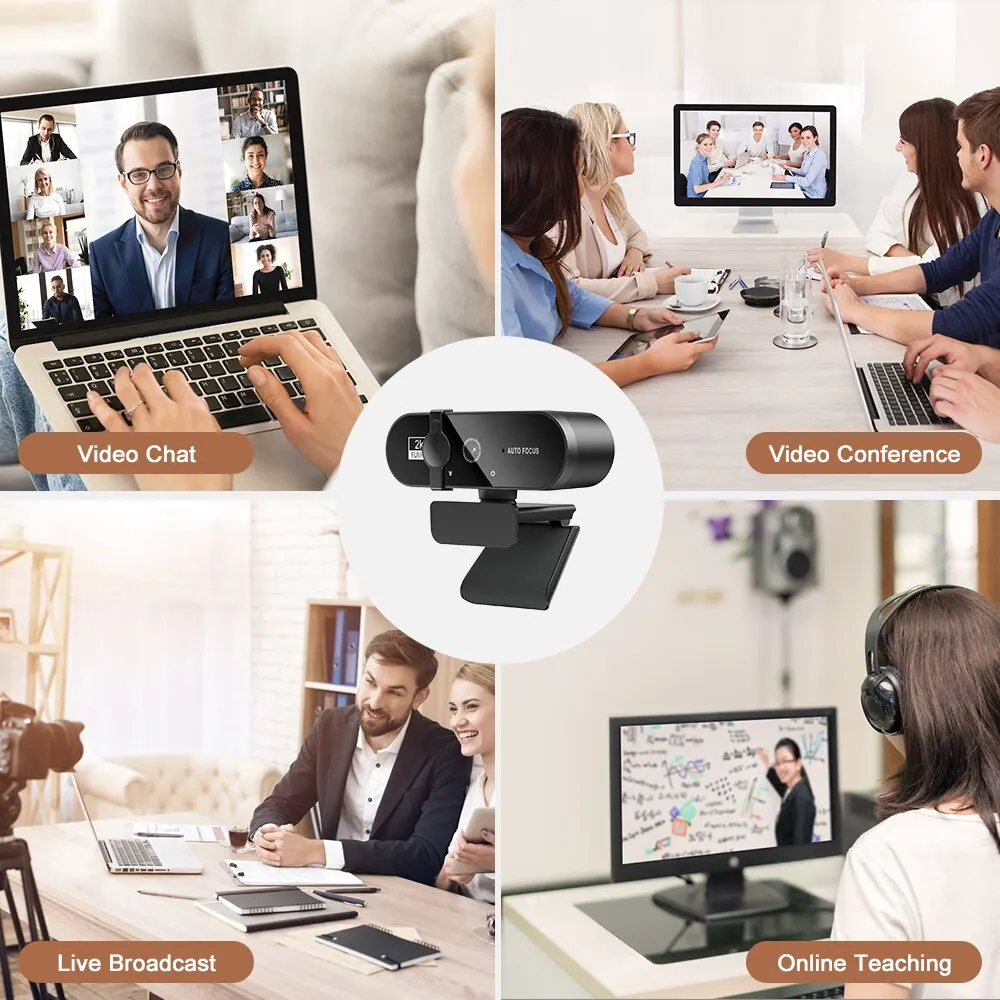 1080P Full HD-webcam met ingebouwde microfoon - USB-autofocuscamera voor pc-laptop Ideaal voor video-opnameconferenties