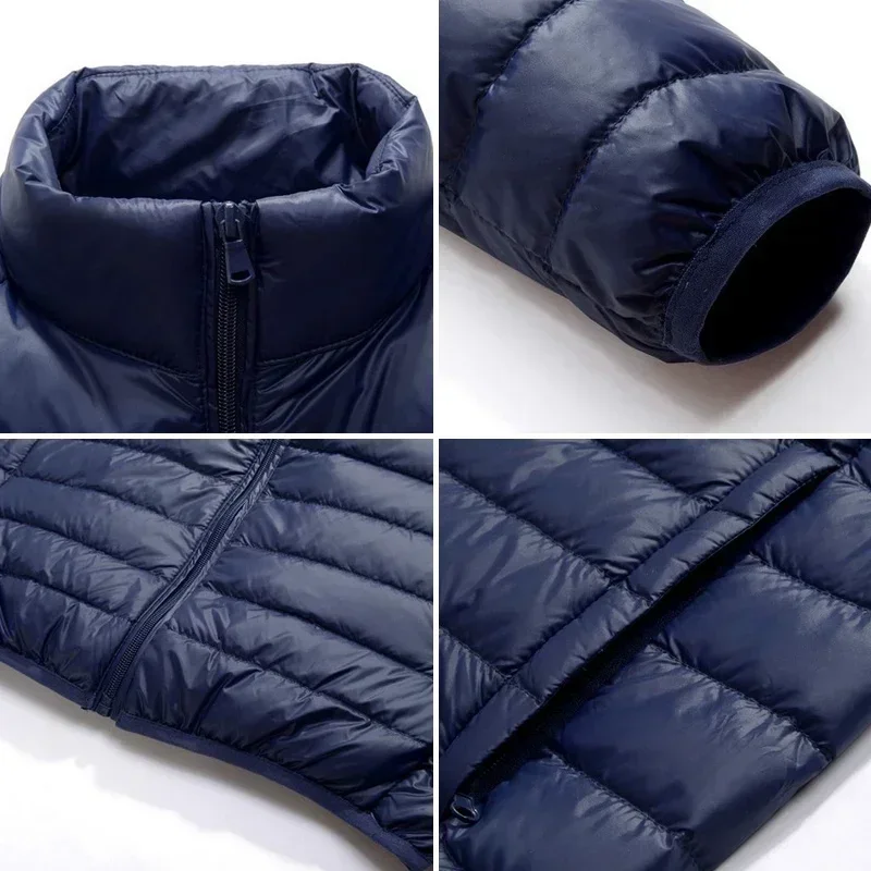 Parkas cálidas y ligeras para hombre, Parkas con relleno de algodón y cuello levantado, chaquetas gruesas informales, abrigos de invierno para hombre