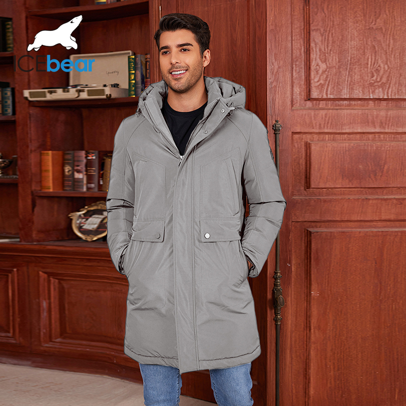Icebear 2024 neue Winter Herren jacke Midi Big Hood Thermo mantel Mode Herren jacke mwd4292i