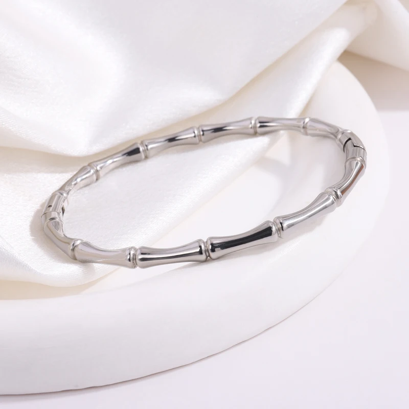 Bracelet en bambou en acier inoxydable pour filles, recherche chaude haut de gamme, nouveau design Ins, bracelet polyvalent, 1PC