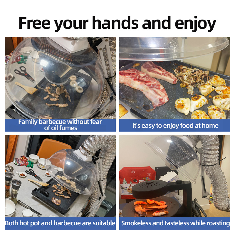 Household Smoke Exhaust Machine Barbecue Hood Kitchen Exhaust Smoke Machine Hot Pot Air Cappa Aspiratirce Extractor