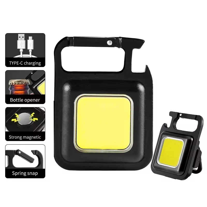 Portachiavi Luce Lampada da tasca da campeggio di emergenza esterna Mini torcia a LED Campeggio Escursionismo Luce Apribottiglie di birra piccolo ornamento
