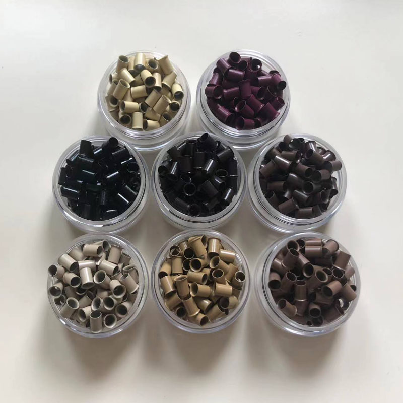 200PCS Flared copper rings 4.0mm*3.6mm*6.0mm copper tubes Micro Rings/links/beads Hair Extension Tools  8 Colors