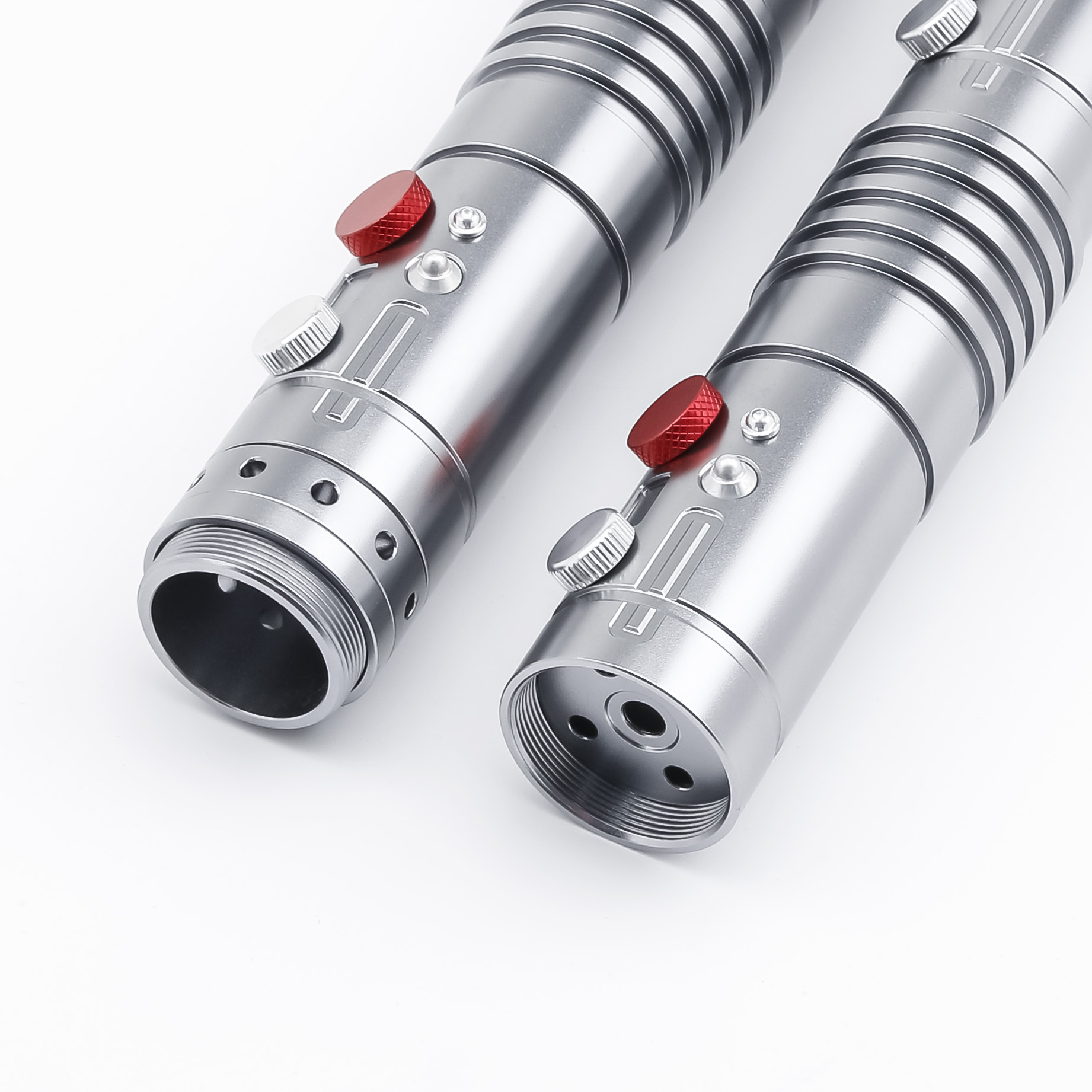 TXQSABER Neo Pixel Lichtschwert 2PCS Double Blade Smooth Swing App Control Laser Schwert Metall Griff Sith Cosplay Spielzeug Darth Maul