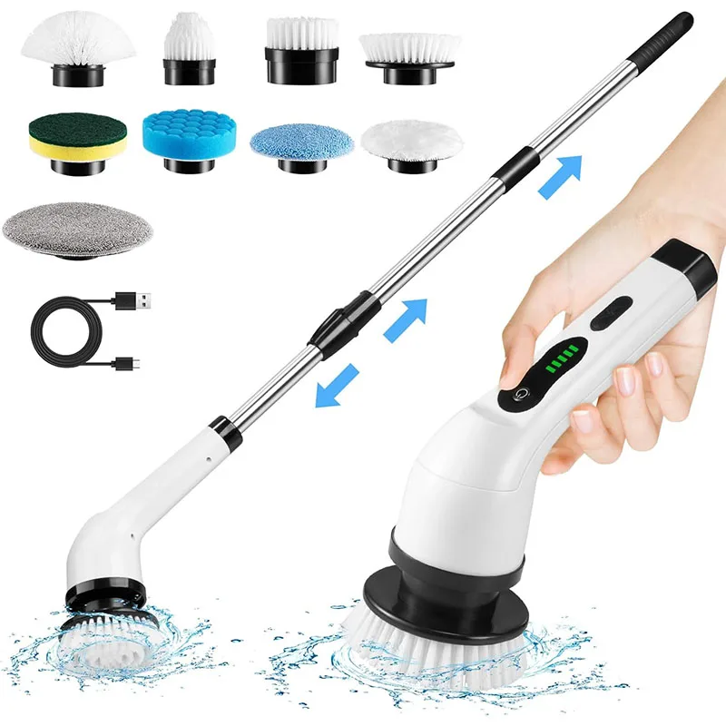 ครัวเรือนไร้สาย Spin Scrubber Gadgets ครัวแปรงผมห้องน้ําไม้กวาดห้องน้ํา Mops ไฟฟ้าแปรงทําความสะอาดอเนกประสงค์