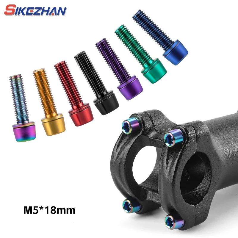 6 stücke M5x18mm Fahrrad Vorbau Schraube Legierung Stahl Sechskantschraube MTB Road Fahrrad Lenker Vorbauten Schrauben Versteifende Fahrrad Teile