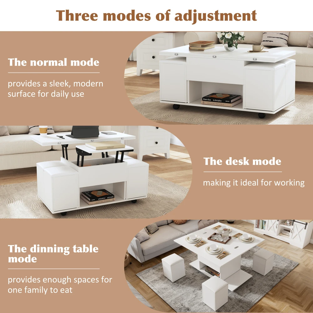 Couchtisch Multifunctional Coffee Table with Heben and Absenken-Der Desktop can 2-Tisch öffnen, multifunctional table